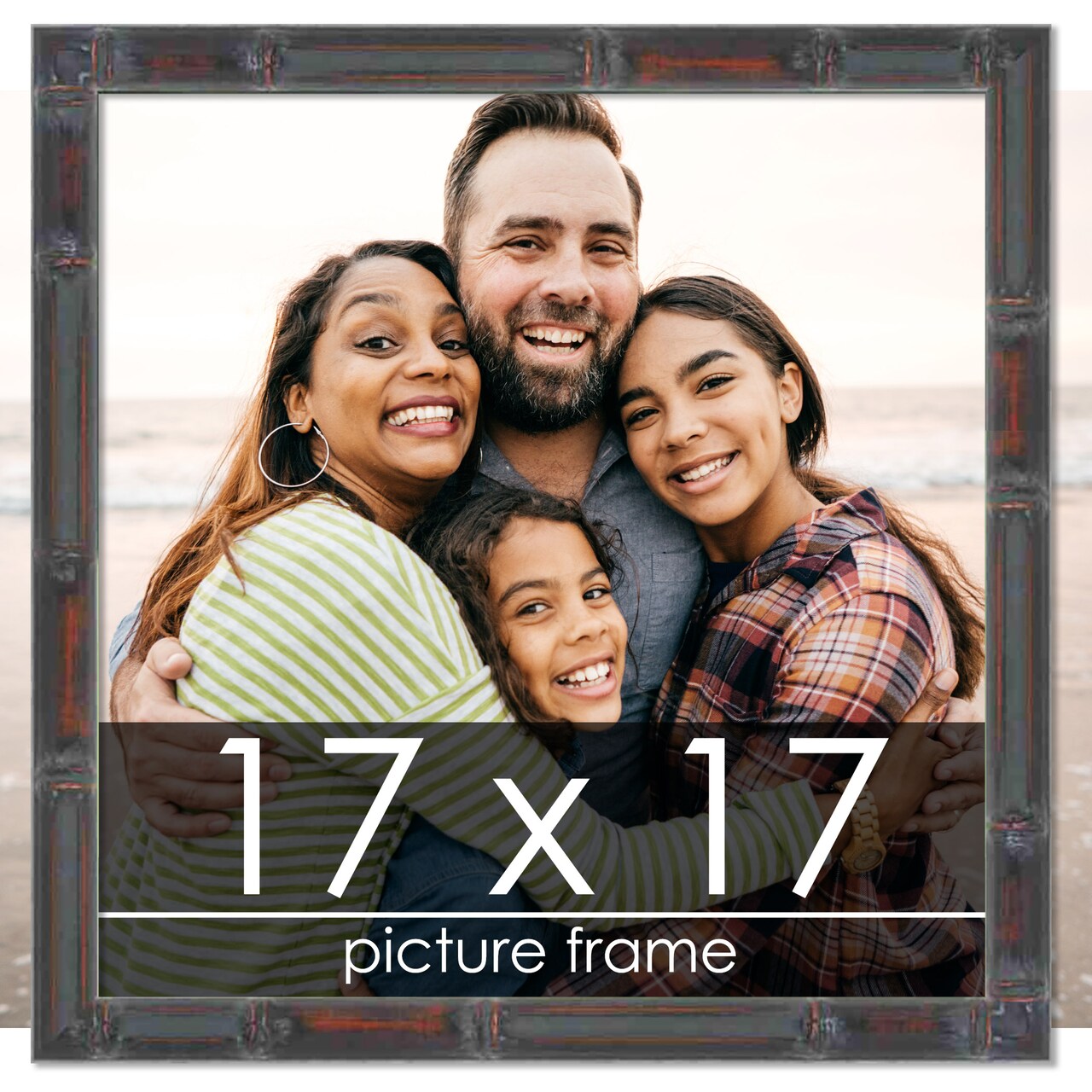 17x17 Thin Bamboo Picture Frame with UV-Resistant Acrylic & Acid Free Backing, Available in 2 Finishes - Gold and Brown